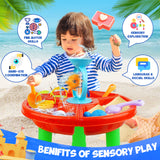 Water Table, YCFUN Outdoor Toys Sand Water Tables for Toddlers Boys Girls 1-3, Plastic