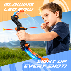 YCFUN Bow and Arrow Set for Kids with Moving Stand-Up Target, LED Light and Sound
