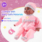 YCFUN 16 Inch Interactive Black Baby Doll, Crying Talking Dolls Toy Set for Girls, Pretend Play Preschool Toys for Toddlers Kids