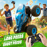 YCFUN Monster Truck Toys for Kids, 360° Spins Remote Control Car with Music and Lights, RC Toy Gift for Boys & Girls (Blue)