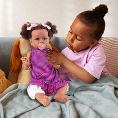 YCFUN 20 Inch Reborn Baby Dolls Black Girl, Realistic Pretend Play Doll Playset