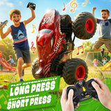 YCFUN Monster Truck Toys for Kids, 360° Spins Remote Control Car with Music and Lights, RC Toy Gift for Boys & Girls (Red)