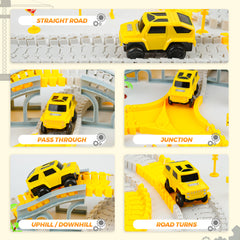 YCFUN Dinosaur Toys for Kids, Create A Dinosaur World Road Race with Rolling Ball 8 Dino and 2 Race Cars for Boys & Girls Ages 3 -10