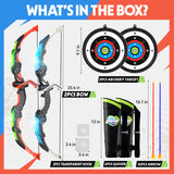 YCFUN 2 Pack Bow and Arrow Toy Set for Kids Boys Girs with Target&Quiver, Archery Targets Outdoor Toys for Toddlers 3+