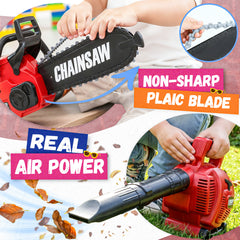 YCFUN 2-in-1 Kids Leaf Blower & Toy Chainsaw Set