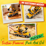 Kids Excavator Toy with Lights & Sounds, Construction Truck Toy with 360° Rotation & Flexible Digging Arm, Perfect Gift for Boys Girls Toddlers