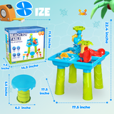 YCFUN Sand Water Table Outdoor Toddler, Activity Table Sand Sensory Summer Toys