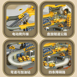 YFCUN 68 PCS Car Tracks Toys Gifts, Race Tracks for Kids Ages 3-5, with Music and Engineering Scene Simulation, Construction Car Toddler Boy Toys Gift