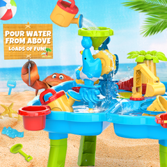 YCFUN Outdoor Toys 4-in-1 Water Tables for Toddlers Kids, Beach Sand Toy for Backyard