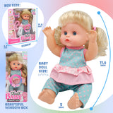 YCFUN Interactive Baby Doll with 12 Sounds & Pee Function, 12" Toy Doll Set with Bottle & Diaper, Pretend Play Toy Gift for Toddlers 3+