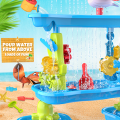 YCFUN Sand and Water Tables for Toddlers, 5 Tier Outdoor Toys for Kids Boys Girls