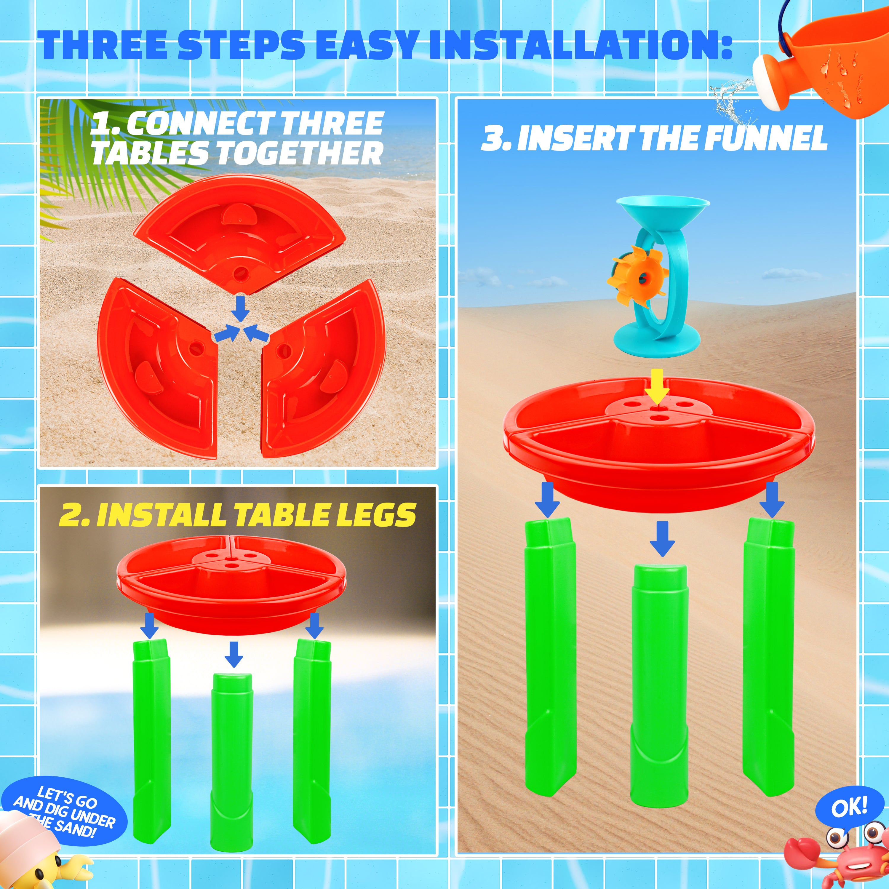 Water Table, YCFUN Outdoor Toys Sand Water Tables for Toddlers Boys Girls 1-3, Plastic