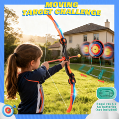 YCFUN Bow and Arrow Set for Kids with Moving Stand-Up Target, LED Light and Sound