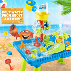 YCFUN Kids Sand Water Table for Toddlers 3-8, Plastic Outdoor Activity Sensory Tables