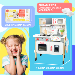 YCFUN Kids Toys, YCFUN Pretend Play Kitchen Wooden Toy Set for Kids Toddlers with Realistic Lights and Sounds