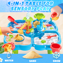 YCFUN Outdoor Toys 4-in-1 Water Tables for Toddlers Kids, Beach Sand Toy for Backyard