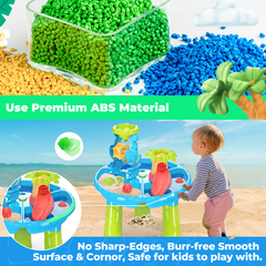 YCFUN Sand Water Play Table for Toddlers, Outdoor Beach Toys for Boys Girls Age 1-3 3-5o