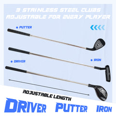 YCFUN Toddler Golf Set, Toy Golf Set with Cornhole Beanbag Cloth and Putting Mat