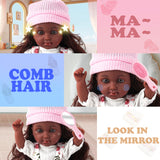 12 inch Black Interactive Talking Doll with Hair, Mirror, Comb Accessories