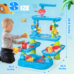 YCFUN Sand and Water Tables for Toddlers, 5 Tier Outdoor Toys for Kids Boys Girls