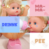 YCFUN Interactive Baby Doll with 12 Sounds & Pee Function, 12" Toy Doll Set with Bottle & Diaper, Pretend Play Toy Gift for Toddlers 3+