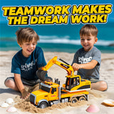 Kids Excavator Toy with Lights & Sounds, Construction Truck Toy with 360° Rotation & Flexible Digging Arm, Perfect Gift for Boys Girls Toddlers