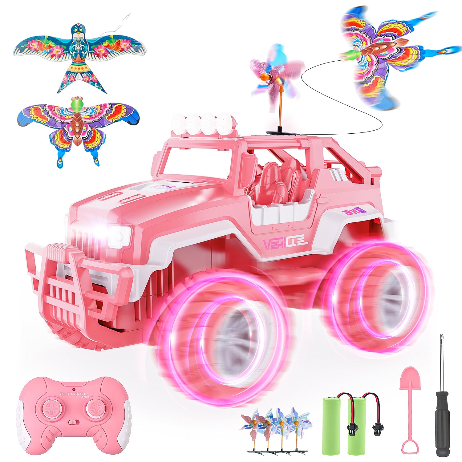 YCFUN Remote Control Cars for Girls, 2.4Ghz All Terrain RC Truck Pink Toys