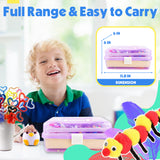 1100+ Pcs Arts and Crafts Kit with Beads, Stickers & Sequins, Portable 3-Tier Carrying Case for Boys Girls (Purple)