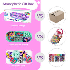 Bracelet Making Kit, YCFUN Toy Gem Makeup Jewelry Making Kit with Storage Box, DIY Girls Toys for Child Ages 6+