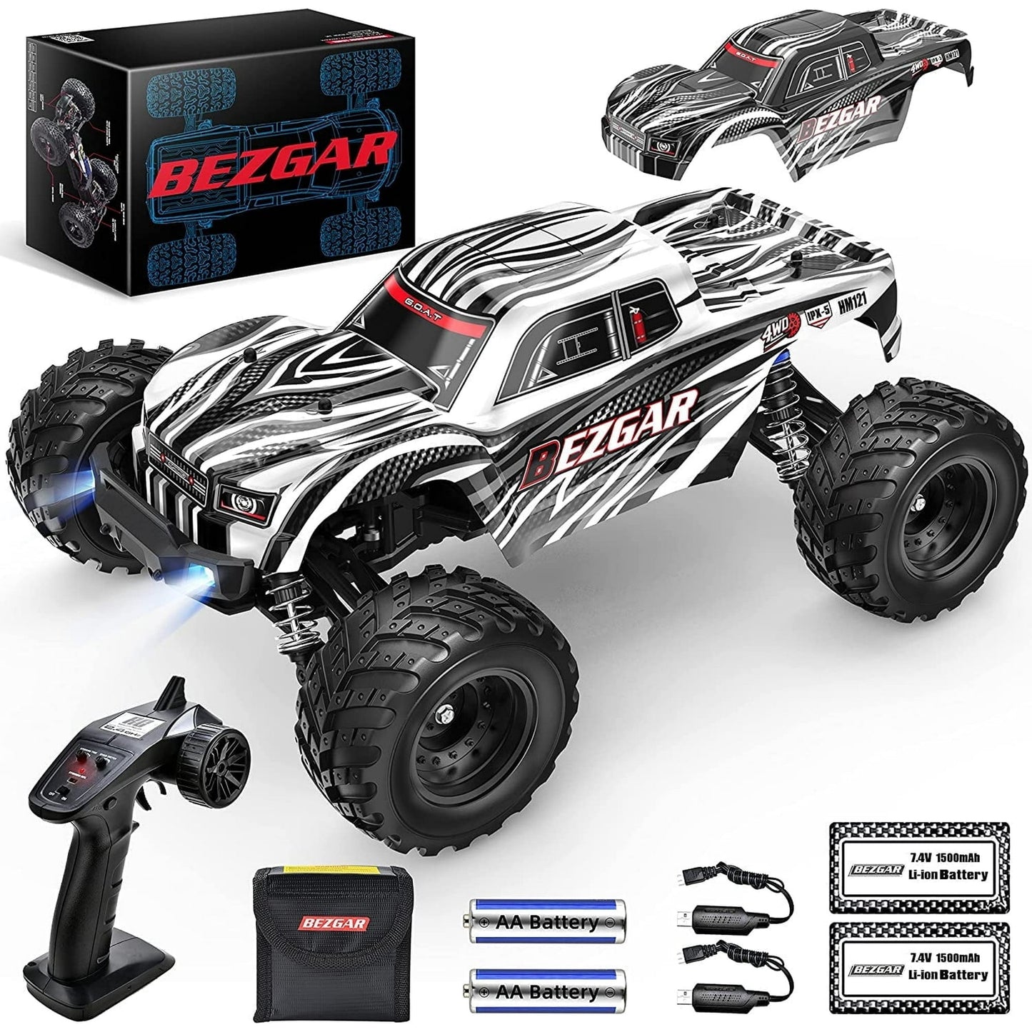 YCFUN 1:12 Remote Control Cars, RC Monster Trucks 52KM/H Fast High Speed Racing Drift Cars for Adults Boys Girls 5-7 8-11 Years Old