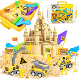 Beach Toys, YCFUN Sand Toys Sandbox Toys for Kids Childs with Sensory Sand, Beach Construction Set with Excavator & Tools, 5 lbs