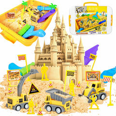 Beach Toys, YCFUN Sand Toys Sandbox Toys for Kids Childs with Sensory Sand, Beach Construction Set with Excavator & Tools, 5 lbs