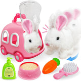 YCFUN Toy Dog for Kids, Pretend Play Set with Electric Dog Toys for 3-8 Year Girls Boys, 7 Pieces Pet Cares with Puppy Carrier