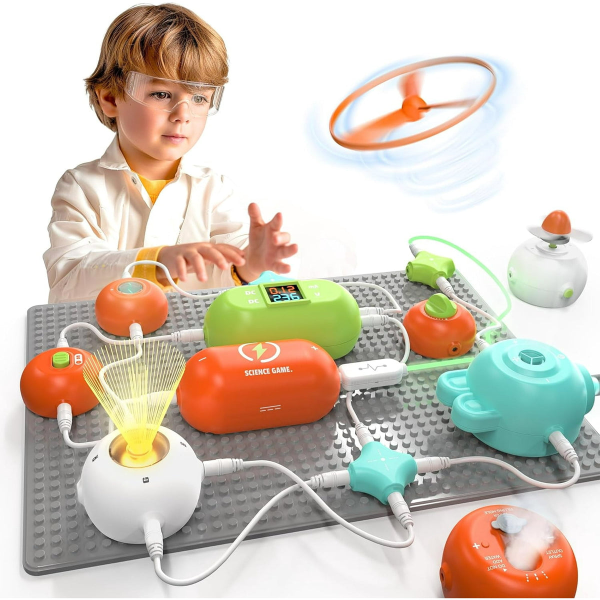 YCFUN Science STEM Kits for Kids, Electronic Circuit Block Exploration Kit Toys Gifts for Boys Girls Age 3+