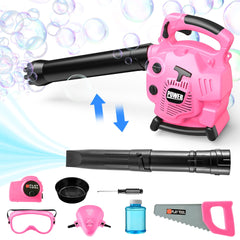 2 in 1 Toy Bubble Leaf Blower, Gardening Tool Set with Realistic Sound and Wind