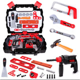 YCFUN 25pcs Kids Toddler Tool Set, Pretend Play Kids Tool Case with Toy Drill, Toy Plastic Construction Kit
