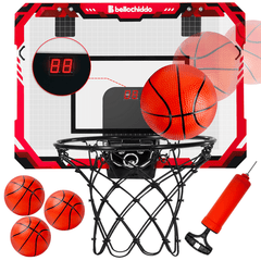 Mini Basketball Hoop, YCFUN Indoor Hoop, Over The Door Basketball Hoop, with Electronic Scorerboard and 3 Basketalls for Kids and Adults