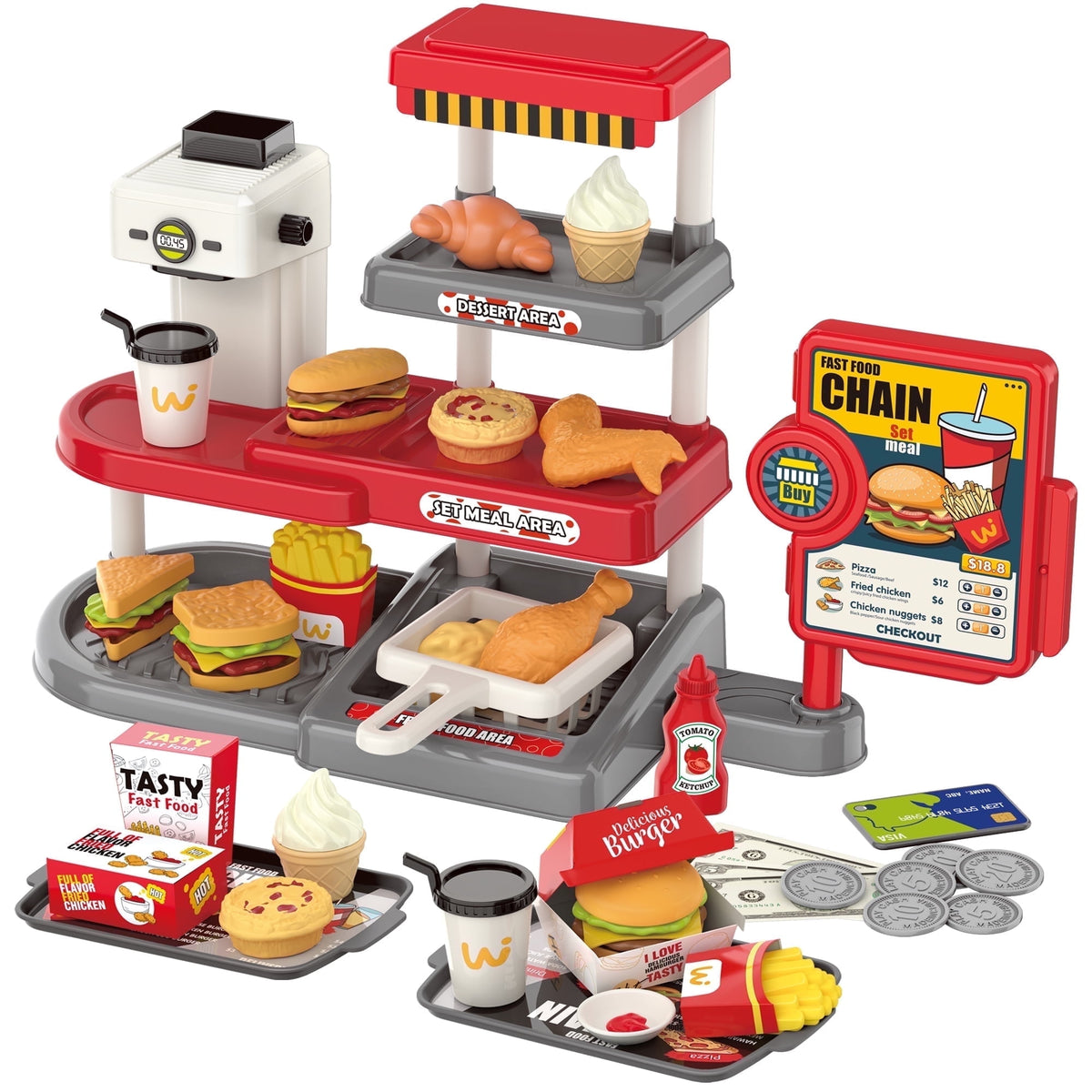 Mogutou Play Food Kitchen Toys for Toddler Kids Girls Boys