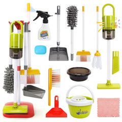 Mogutou Kids Pretend Play Cleaning Set, Toy Cleaning Set Kids Broom and Mop Set for Toddler