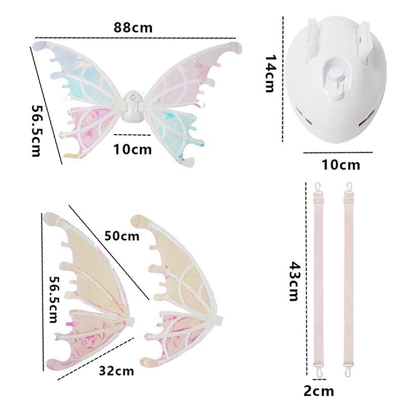 YCFUN Princess Dress up Costume with Electric Fairy Wings for Girls Age 3-8, Halloween Christmas Gift with Lights, Music