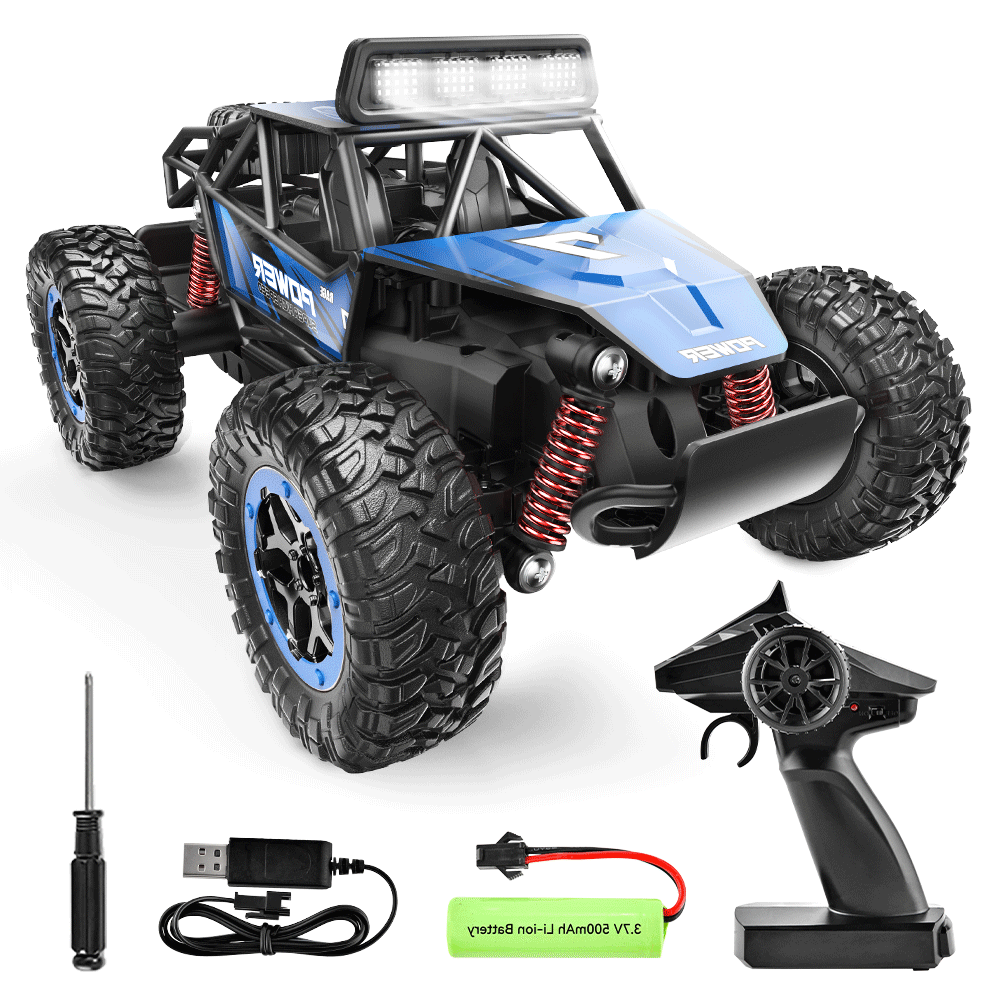 YCFUN Remote Control Cars for Kids, 1:20 Scale RC Monster Trucks with Lights, All Terrain Off Road Electric RC Cars for Boys