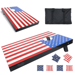 YCFUN Portable Cornhole Board Set - 2 Wooden Cornhole Board with 8 Bean Bags and Carrying Case