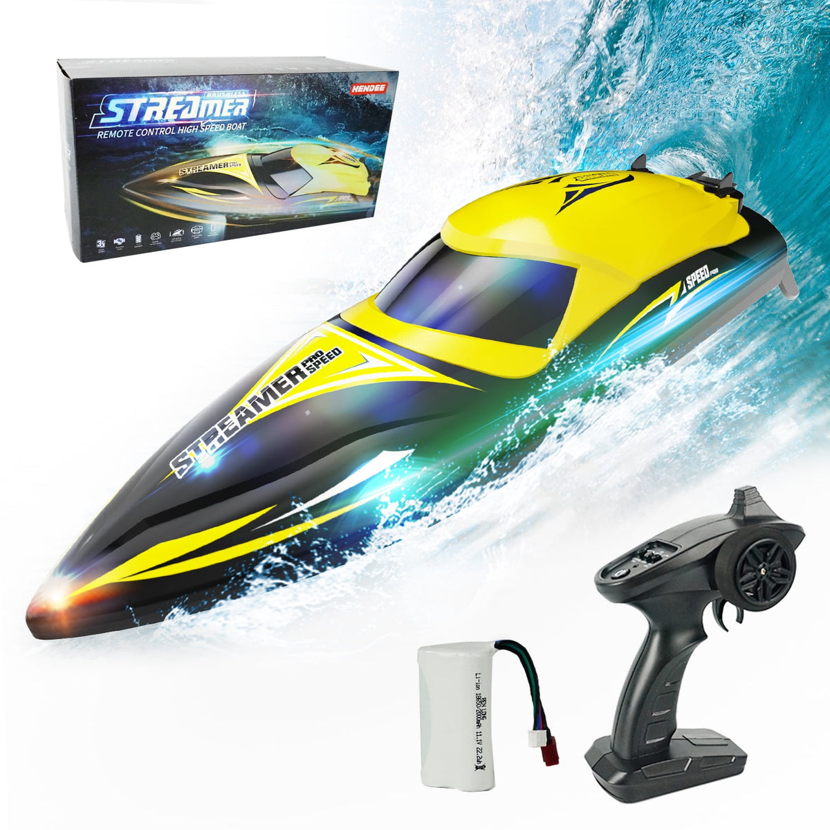 YCFUN RC Boats, 50Km/H Brushless Fast Remote Control Boat for Adults Kids 8-12, Summer Outdoor Pool Water Toys