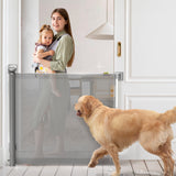 YCFUN Retractable Mesh Baby Gates, Dog Pet Safety Gate for Doorway Stairs Extends to 55''Wide for Kids/Child, Black