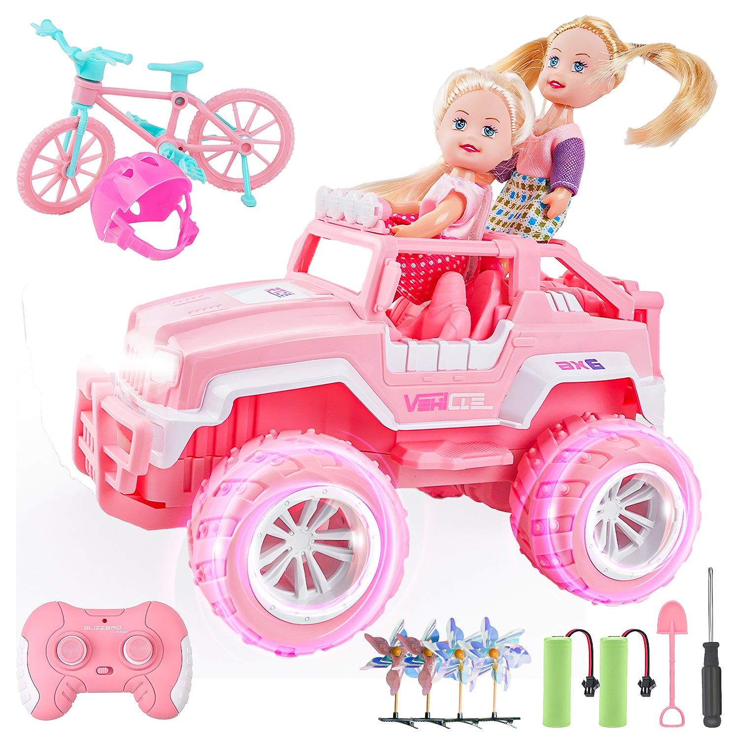 YCFUN Remote Control Cars for Girls, 2.4Ghz All Terrain RC Truck Pink Toys