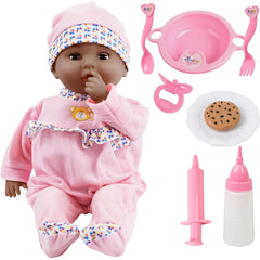 16 Inch Baby Doll Toy Set for Kids, Pretend Play Toys with Accessories