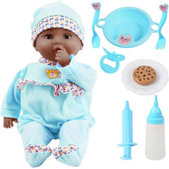16 Inch Baby Doll Toy Set for Kids, Pretend Play Toys with Accessories