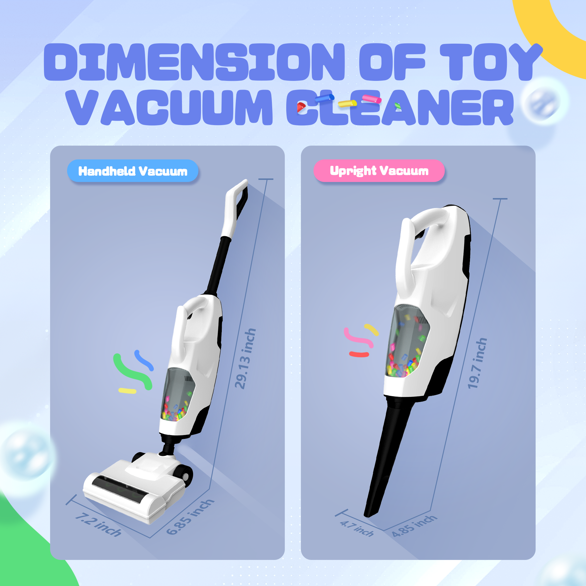YCFUN Toy Vacuum Cleaning Set for Kids, Pretend Play Toys