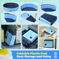YCFUN Foldable Hard Plastic Pool for Dogs and Kids, Non-slippery Swimming Pool with PP Boards, Kiddie Pool for Dogs, Indoor&Outdoor Pet Bathing Tub with Water Drainage， 32inches