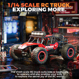 YCFUN RC Cars, 1:14 Scale Off-Road RC Monster Truck with Lights, Metal Shell & 2 Batteries, 2.4Ghz Remote Control Car Crawler for Kids Adults